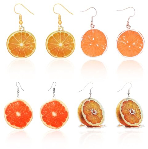 Orangen Ohrringe Set, Aperol Kostüm Damen Accessoires, Karneval Kostüm Damen Accessoires, Lustige Kostüme Aperol Ohrringe, Geeignet Für Partys, Feste, Jga, Karneval Oder Mehr