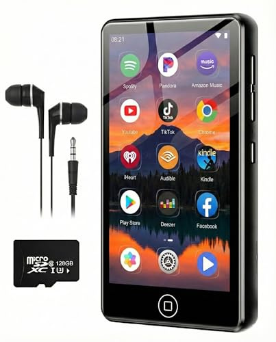 AGXOV 144GB MP3 Player Spotify mit Bluetooth & WLAN, 4,02 Zoll Touchscreen Musik Player mit Integriertem Spotify, Deezer, FM-Radio, Sprachrecorder, Schwarz