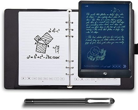 Notebook Digital Smart Writing, Includes Smartpen A5 PU Leather Tablet B5 Paper, BT Wireless Connection, Digital Notebook Compatible with Boardpen Ophaya APP for School Art Office Meeting