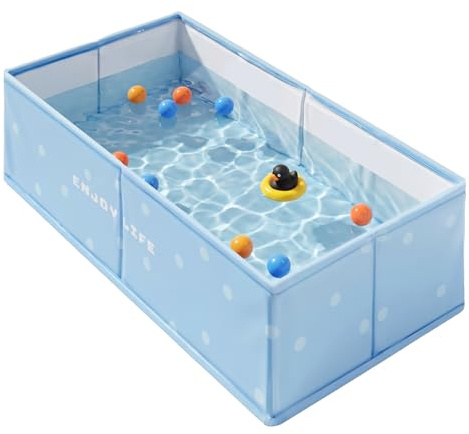 Vicloon Baignoire Pliable Bébé, Baignoire Pliable pour Douche avec Bouchon de Vidange, Multifonction et Portable pour Enfants 0-8 ans, Facile à Nettoyer, Rangement Pratique, pour Maison Voyages, Bleu