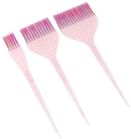 ULTECHNOVO Lot de 3 Set de Set de Pinceaux de Coloration Cheveux avec Manche Long Queue en Plastique et Nylon, Accessoires pour Balayage Maison et Salon, pour Débutants