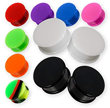 Fly Style Premium Silikon Flesh Tunnel (1 Paar) - Ohr Plug in 12 Farben - 4 bis 30 mm - Hypoallergener Piercing Schmuck, Grösse:22 mm, Farbwahl:weiss