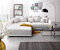 DELIFE Big-Sofa Violetta Hellgrau Creme 310x135 cm inklusive Hocker und Kissen Big-Sofa