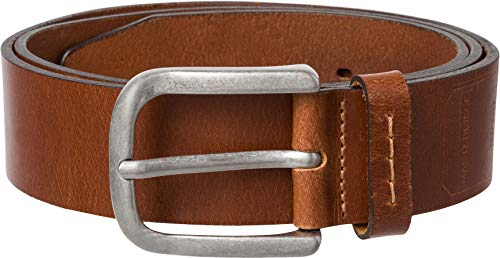 BRAX Herren MASTERPIECE Büffelleder uni Schließe American Silver Gürtel,, per pack Braun (cognac 55), 90|#90|#674 (Herstellergröße: 90)