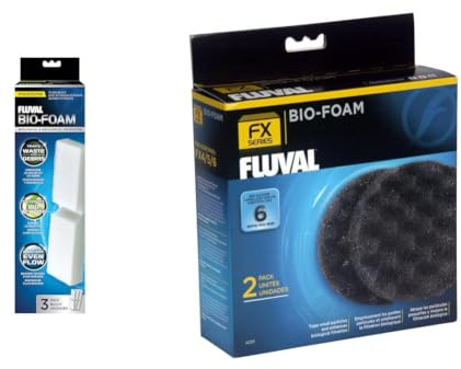 Fluval Schaumstoffpatrone, Außenfilter FX4, FX5 und FX 6, 3er Pack & Bio Foam Schaumstoffpatrone Außenfilter FX4, FX5 und FX6, 2er Pack