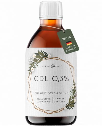 CDL - 250ml Chlordioxid Lösung 0,3% von Nordic Pure | Chlorine Dioxide Solution in Braunglasflasche zur Trinkwasserdesinfektion (250ml)