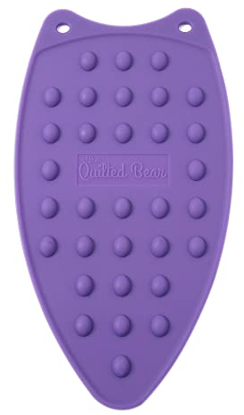 The Quilted Bear Iron Rest - Large Silicone Heat Resistant Iron Pads for General Ironing or Quilting Use with Four Mats Available (Purple)