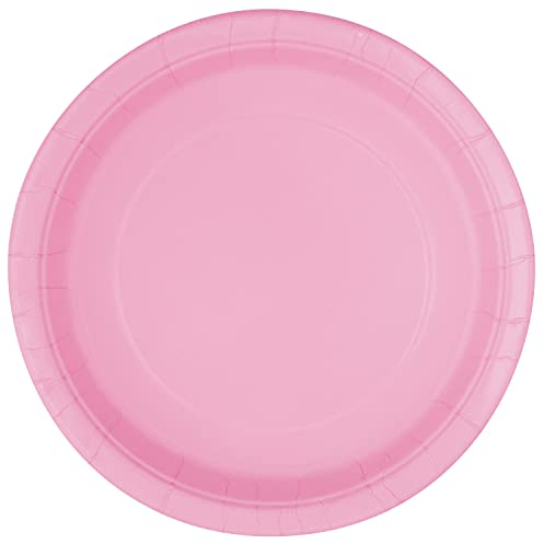 Unique Party Supplies Party 30877EU Umweltfreundliche Pappteller-23 cm-Hellrosa Farbe-Packung mit 8 Stück, Light Pink