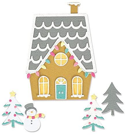 Sizzix Thinlits Stanzschablonen 11PK Haus von Olivia Rose, 665480, Kohlenstoffstahl, Multicolor, One Size