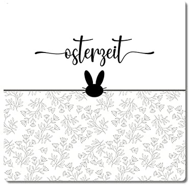 Interluxe Metallschild 20x20cm - Osterzeit - Frohe Ostern Dekoration Frühling Hase Frühlingszeit Spring Landhausliebe