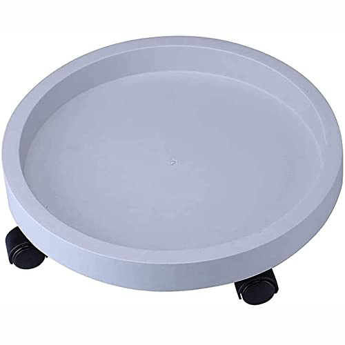 QIAOH Pflanzenroller Rund Diameter 25cm, Starke Und Langlebige Starke TragfäHigkeit Mit Universalrad, Pflanzenteller Mit Rollen, Rund Pflanzenroller AußEnbereich, PflanzenstäNder