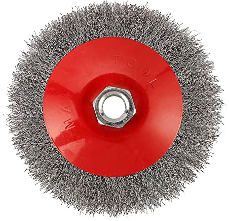 Lot de 2 brosses métalliques incurvées pour meuler, enlever la peinture et polir 115 mm