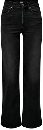 ONLY Femme Onlmadison Blush Hw Wide DNM Cro099 Noos Jeans, Noir Délavé, M EU