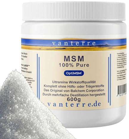v a n t e r r e - 600g Balchem Pure OptiMSM™ Flakes - clean Destillation | Das reinste, sicherste und qualitativ beständigste MSM der Welt - 600g / 750 ml Pure OptiMSM™ Flakes