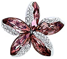 Damen-Broschen-Brosche, zarte Broschen für Damenmode – elegante Ansteckblume mit Kristallen, Kleider, Mantel, Anzug, Mantelnadeln für Freundin, Brosche, Schmuck, Geschenk (Farbe: S) (Messing B)