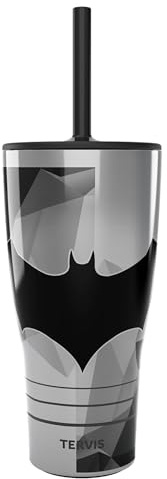 Tervis DC Comics Batman Lineage Gobelet isotherme de 887 ml – avec couvercle à paille, en acier inoxydable