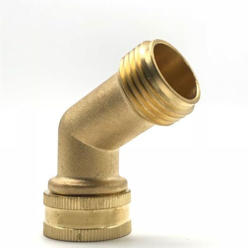 Connettore per tubo da giardino in ottone, adattatore angolare a 45°, adattatore per rubinetto filettato maschio e femmina da 3/4, raccordi per tubi esterni