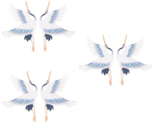 STOBOK 6stücke Crane Patch Gestickte Applikationen Zur Individuellen Dekoration Für Kleidung Rucksäcke Und Hüte Für -projekte Und Reparaturen