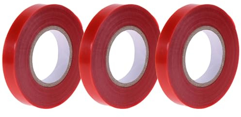3 x Gartenpflanzenzweig-Bindeband, rotes PE-Bindeband, Pflanzenzweig, Bindeband für Gemüse, Blumen, Kletterpflanzen, 1,1 cm Breite x 30 m Länge