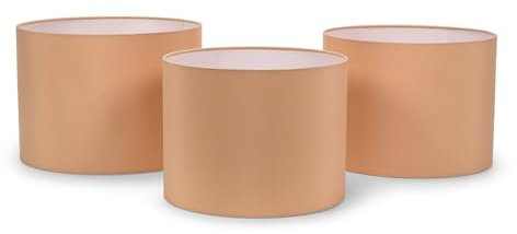 ValueLights | Nesting Fabric Ceiling Light Shades in Sand | Lamp Shades, Home Décor & Improvement Essential | Pack of 3 [S/M/L] | 300mm Shade Width