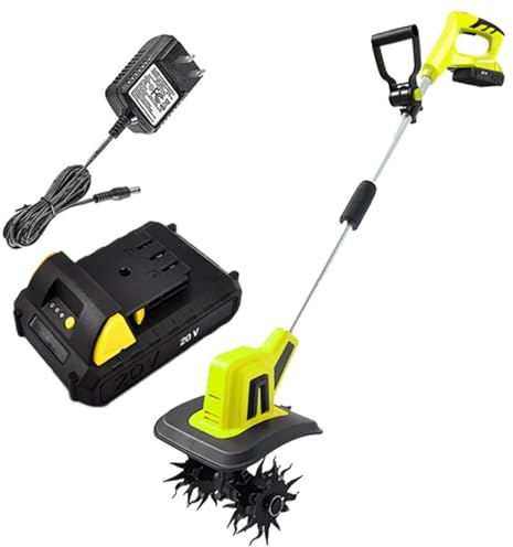 Quixnova Motocoltivatore Elettrico da Giardino Coltivatore e Motozappa a Batteria per Giardini, Orti, con Batteria Ricaricabile da 12 Ah e Caricabatterie,B