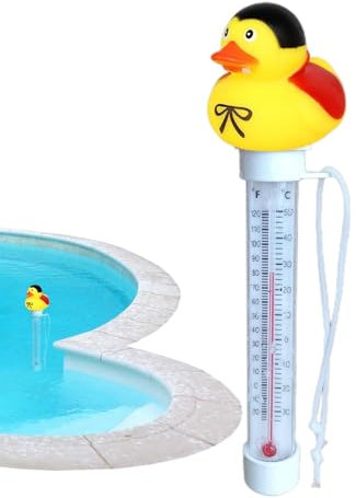 Schwimmende Pool-Thermometer von Duck,Wassertemperatur-Thermometer | Ententhermometer für die Wassertemperatur | Eisbad-Thermometer, genau, mit langem Seil für Pool, Spa