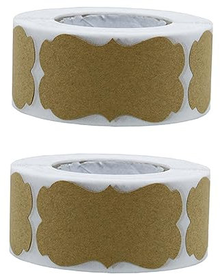 HOODANCOS 600pcs Kraft Paper Stickers Adhesive Labels for Packaging Sealing Mason Jars Wrapping Label Design