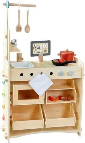 HABA Creative Play 2011830001 - Cuisine de Jeu, Magasin et Atelier pour Enfants à partir de 3 Ans - Montage sans Outil et Changement Facile