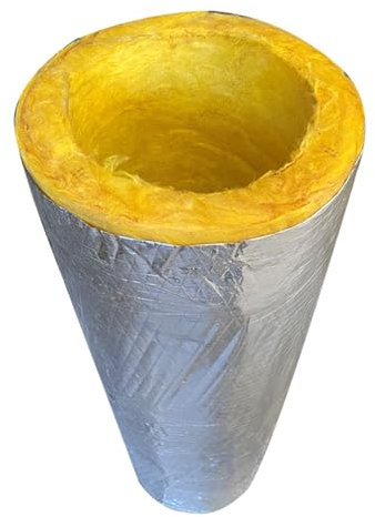 LRHELPBNR Coppelle in Lana di Roccia con Alluminio, Isolamento Canne Fumarie Tubi per Stufa E Condotti di Aerazione, per Tubi in Foglio di Alluminio Autosigillante(L 1M-34MM/1.3IN-30MM)