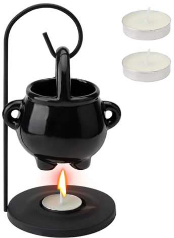 DAKLUNAR Duftlampe für ätherische Öle, Duftlampe Keramik, Duftlampe Hängender Kessel Wachsbrenner, Stövchen für ätherische Öle, Duftöl und Duftwachs für Zuhause, Büro, Spa, Yoga, Meditation