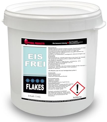 Optimal Products Eisfrei Auftaugranulat bis Minus 25°C 5kg I Streugut salzfrei I Streumittel I Wiederverschließbar