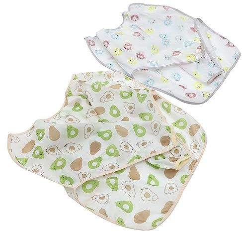 Toyvian 2stücke Teiliges Wasserdichte Langärmlige Lätzchen Für Kleinkinder Für Und Malen Passend Für Monate Mit Fronttasche Zum Auffangen Von Krümeln Hautfreundlich Und Bequem