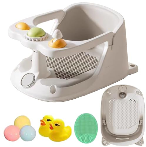 Chaise de baignoire pour bébé pour le bain pour tout-petit | Chaise de baignoire aux ventres pour bébé assis, nourrisson assis siège de bain, siège de soutien à douche pour nourrissons avec ventou