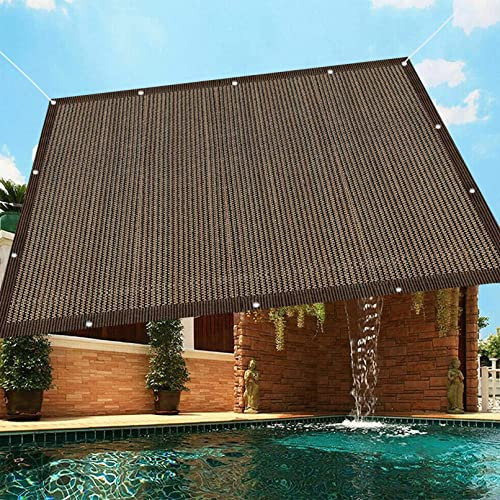 Großes Sonnensegel, 4,5 x 5,5 m, mit UV-Schutz, atmungsaktiv, Terrassenüberdachung für Garten und Hinterhof, brauner Schatten, Stoff-Set im Lieferumfang enthalten