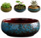 Lotus Bowl, vaso per piante acquatiche in ceramica smaltata, per interni ed esterni, vaso idroponico poco profondo per semi di loto, piante grasse, bonsai, composizione di ninfee (blu)