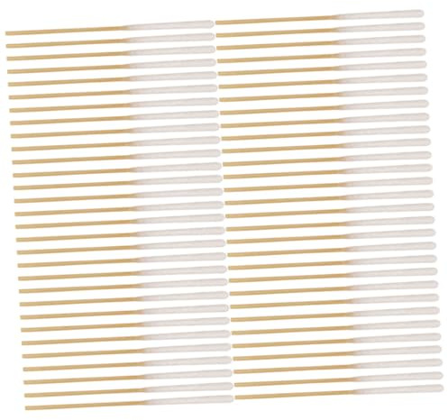 Ipetboom 60 Pezzi Bastoncini di Cotone Usa e Getta per Applicazione Cosmetica, Accessori Make Up Bastoncini in Cotone e Bambù, Morbidi senza Pelucchi per Pulizia Viso e Applicazione