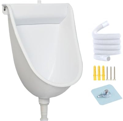 Dreuhuing Wand-WC – Männertoilette mit Spülung | Herren-Urinal | für Outdoor, Haus, Wohnheim, Garten, Wohnung, Vater, Freund