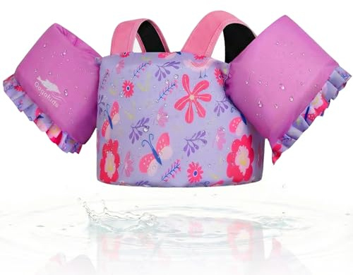 Gogokids simvinge simväst för spädbarn – bekvämt simhjälpmedel med armband för barn från 1–6 år, 11–30 kg, simträningsjacka med säkerhetsspänne och ärmar