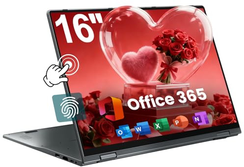 jumper 16 inch Convertible Laptop, Laptop Computer with Quad Core N95 Processor (Up to 3.4GHz), 16GB DDR5 RAM 640GB Storage, 360 Degree Touchscreen, Backlit Keyboard, Fingerprint Reader, BT5.2, WiFi 6