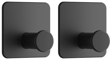 Dripex Self Adhesive Hooks - Set of 2, Stainless Steel - Strong Sticky Hooks for Hanging Towels, Bathroom Towel Hooks, Tea Towel Hooks, Stick on Hooks