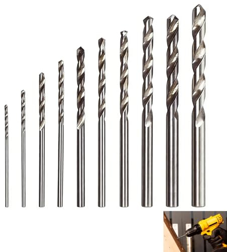 Set di 10 mini punte elicoidali HSS, punte elicoidali in acciaio rapido, dimensioni 0,8 - 3 mm, per foratura in metallo, legno, plastica, compatibili con trapani fai da te, riparazione e fai da te