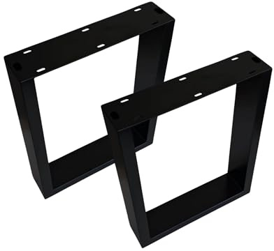 Gedotec 2 Bankkufen O-Form, schwarzes Metall 400 x 320 mm, Bankfüße Industriedesign aus Stahl pulverbeschichtet, Bankgestell für Sitzbank Couchtisch oder DIY Möbel, mit Filzgleiter