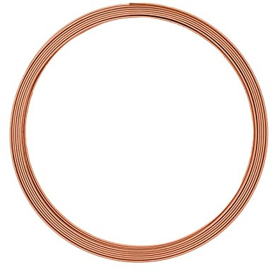 Vaessen Creative Flach Basteldraht und Schmuckdraht 5 m x 5 mm x 1 mm Orange Copper – Flexibler Draht zum Basteln für Blumenkranz, Scmuckherstellung und Modellbau