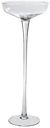 CRISTALICA Glasschale auf Fuß Monaco Famous 70cm Kerzenhalter Deko Gefäß Klarglas Geschenk