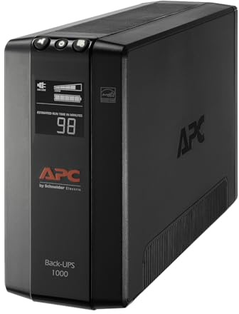 APC Back-UPS Pro 1000VA UPS, 600W Battery Backup & Surge Protector, AVR, 8 Outlets (NEMA 5-15R), LCD Display, BX1000M Uninterruptible Power Supply for Computers, Wi-Fi Routers, Home Office Electronics
