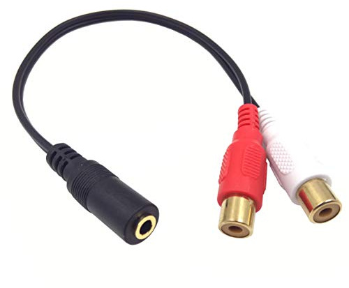 Halokny 3.5mm to RCA Y Splitter Cable, Haokiang 2 Pack Gold-Plated 3.5mm (1/8) Stereo Female to 2 RCA Female Audio Y Splitter Connector Adapter Cord - 8 Inch (3.5 F-2RCA F)