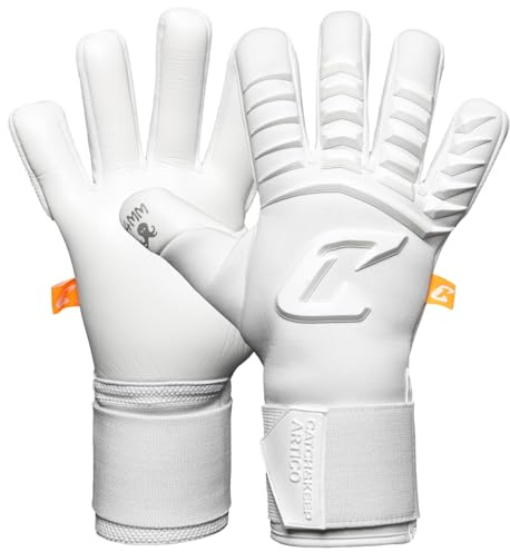 CATCH&KEEP Artico & Nero Torwarthandschuhe | Profi Fußballhandschuhe | 4mm Octopus Grip für maximalen Halt bei jedem Wetter | I-Grip Technologie & dynamischer Negativschnitt (Arktisweiß, 7)