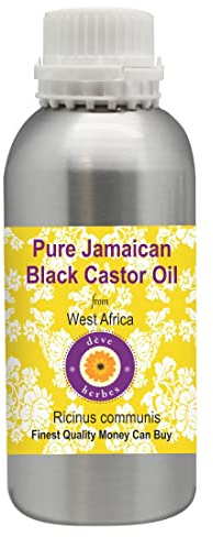 Deve Herbes Pure Jamaican Black Castor Oil (Ricinus communis) Non-Sticky | Non-Greasy | For Hair, Eyelashes, Brows, Skin & Massage 1250ml