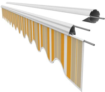 VANA Markisenstoff Volant für 3 m Markise Ersatzstoff Markisentuch Bespannung Sonnenschutz, nur Volant, fertig genäht, Maß 2,82 x 0,21 Design SPD062