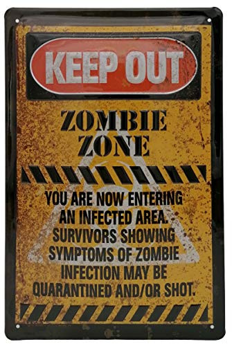 Cartel de chapa con texto en inglés Keep Out | Zuritt verboten, 30 x 20 cm, decoración de pared